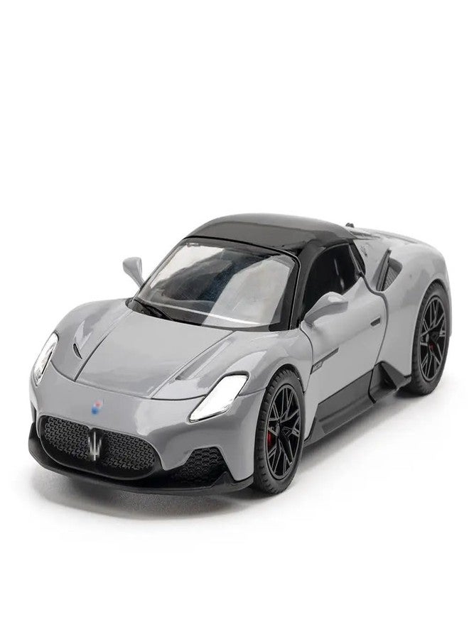 KENIRY Scale Exclusive Alloy Metal Pull Back Die-cast Car Model with Sound Light Mini Auto Toy for Kids Metal Model Toy Car with Sound and Light (1.22 Scale Maserati MC20- Grey) - Image 1